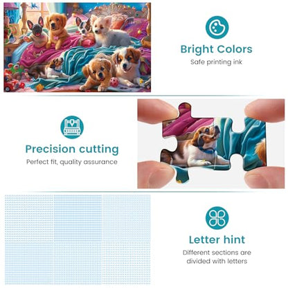500 Pieces Puzzle for Adults Puzzle Dog Room Jigsaw Puzzle 500 Pieces | Recycled Cardboard Jigsaw Puzzles for Adults Family Challenging Game Home Decor Gift Toy for Teens Seniors 20.5*15 inch - style: Roomdog