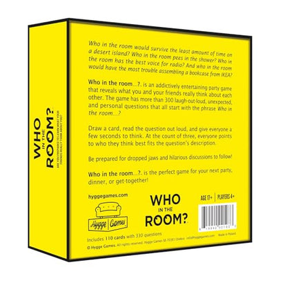 Hygge Games Who in The Room? Party Gamef Yellow