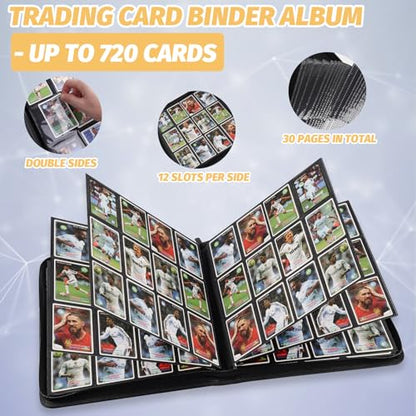 Trading Card Binder, Card Collection Binder Album Folder with 720 Side Loading Pockets, 12 Pocket Trading Card Album Folder for TGC,MTG, Baseball Cards, Yugioh - color: Green720