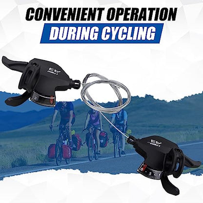WEEROCK Bike Shifter Lever 24 Speeds 3x8 Thumb Gear Shift Lever for Mountain Bicycle - color: 3X8 Speed