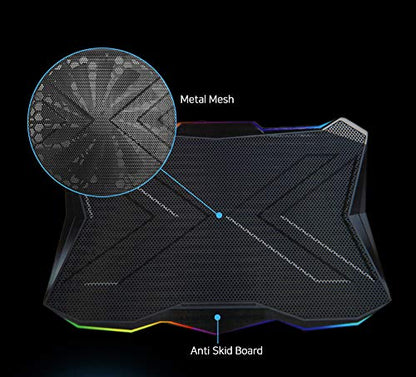 LETUSTO Laptop Cooling Pad, Portable Laptop Cooler Stand for up to 17’’ Notebooks, 1 Big Fan with 17dBA