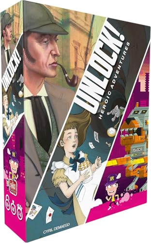 Asmodee UNLOCK! Heroic Adventures Card Game - Escape Room-Inspired Cooperative Adventure, Fun Family Game for Kids and Adults, Ages 10+, 1-6 Players, 1 Hour Playtime