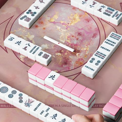 Mahjong Mat for Table - Durable Mahjong Table Cover with Unique Design, Premium Mahjong Accessories, Perfect Mahjong Gifts for Women, Game Mat for Mahjong and Board Game Enthusiasts (Opal Rose Luxe) - style: Opal Rose Luxe