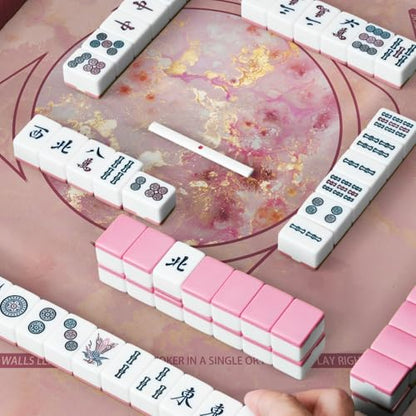 Mahjong Mat for Table - Durable Mahjong Table Cover with Unique Design, Premium Mahjong Accessories, Perfect Mahjong Gifts for Women, Game Mat for Mahjong and Board Game Enthusiasts (Opal Rose Luxe) - style: Opal Rose Luxe