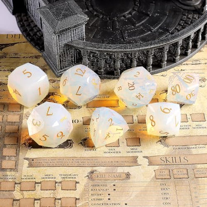 7-Piece Diamond Cut Dice Set for Dungeons and Dragons (D&D) | RPG & Tabletop Games | Premium Gift Box & Durable Design - color: Zs-d