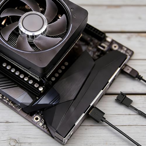 6Pcs Fan Adapter Connector, USB to 3Pin/4Pin PWM 5V USB Fan Power Adapter Cable, Cable Computer Cooler Cooling Fan Power Cable (11.8inch 30cm)