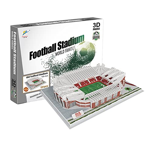 Classic Football Stadium Puzzle,3D Puzzle Soccer Club Venues,3D Paper Model Building Puzzle Kit, Soccer Stadium Souvenir Gift,Handmade Puzzle Ornaments，Cardboard Model (Old Trafford) - color: Old Trafford