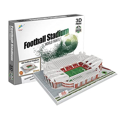 Classic Football Stadium Puzzle,3D Puzzle Soccer Club Venues,3D Paper Model Building Puzzle Kit, Soccer Stadium Souvenir Gift,Handmade Puzzle Ornaments，Cardboard Model (Old Trafford) - color: Old Trafford
