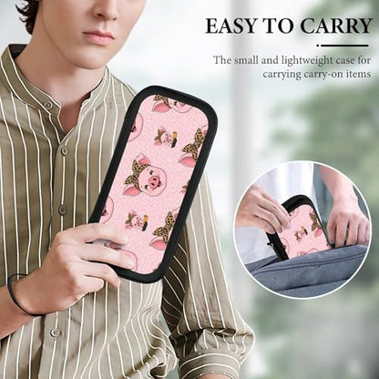 Hard Shell Carrying Case with 15 Game Card Slots, Protective Bag Compatible with Nintendo Switch, Cute Pig Leopard Print Pink - color: Design (326)