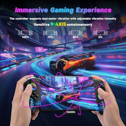 Switch 2 RGB Controller,9-Axis,Hall Effect Joysticks. an All-in-one Switch Controller Replacement, the Switch Pro Controller, with 6 Color RGB Lighting, Rapid fire, Macro Capabilities - color: RGB BLACK