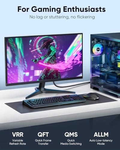 8K HDMI Cable 3FT 3-Pack, Ultra High Speed HDMI Gaming Monitor Cord, Supports 4K/120Hz, 8K/60Hz, 48Gbps DTS:X for Soundbar, PS5, PS4, TV, Xbox, Roku, Cinema, Computer