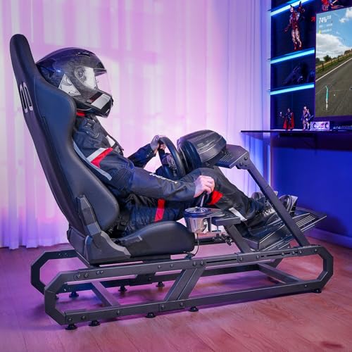 VEVOR Gaming Racing Wheel Stand, Compatible with Logitech G923/G920/G29 & Thrustmaster T248P, Heavy-Duty Adjustable Steering Wheel Stand Cockpit, 330 lbs Capacity, Compact for Sim Racing - style: Small Base without Wheels