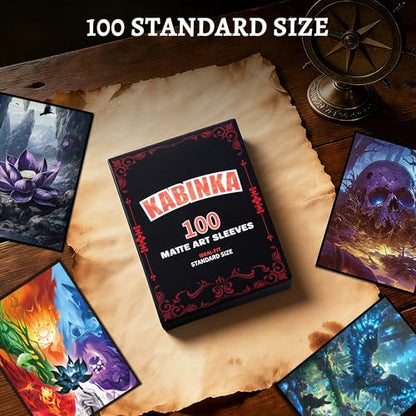 Kabinka MTG Card Sleeves - 100 Standard Size Pack Clear Front & Matte Finish Back with Lotus, Premium Sleeves for Magic The Gathering TCG - color: Lotus