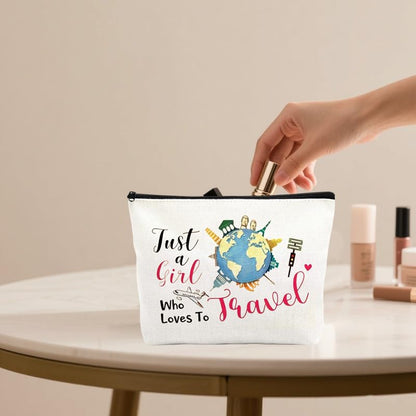 Travel Makeup Toiletry Bag for Women Girl Traveler Cosmetics Bag Bon Voyage Gift for Flight Attendant Jcat a Girl Who Loves to Makeup Bag Travel Accessory Supply Skincare Cosmetics Pouch - color: Airplane