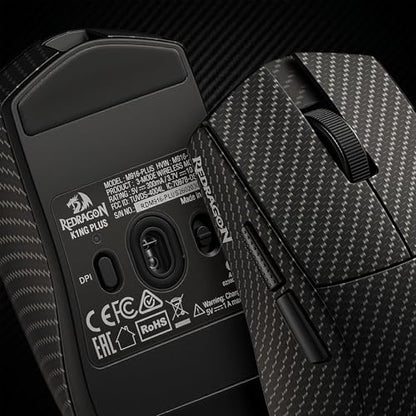 Redragon M916 Plus Carbon Fiber Tri-Mode Gaming Mouse, 49G Ultra-Light 45K DPI Mouse w/Ergonomic Natural Grip Build, Full Programmable Buttons, Software Supports DIY Keybinds & DPI - color: Carbon Fiber, style: 1K Hz