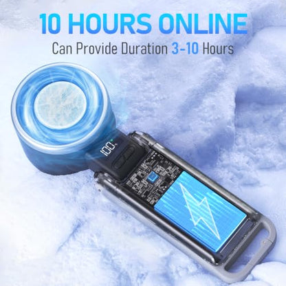 PlayHot Portable Handheld Cooling Fan, Travel Essentials, Gifts for Women | Instant Cooling, 10m/s Airflow, 5-Speed, 10H Max, USB-C Rechargeable, LED Display, 3-in-1 Foldable for Cruise, Beach Vacation - color: black