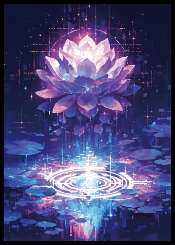MTG Card Sleeves - Pixel Lotus - Ultra Clear Front & Matte Finish Back, 100 Count Standard Size Matte Art Sleeve for Magic The Gathering
