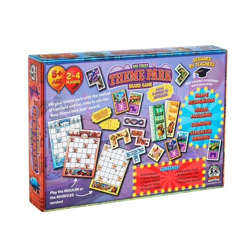 My First Theme Park Board Game for Kids Ages 5+, Build a new Amusement Park | Fun tile-placement strategy, build an exciting new park. Great gift for boys and girls, perfect for family game night.