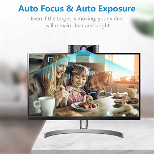 Streaming Camera Hd 1080p 30fps Webcam with Microphone,Fast Auto Focus,120° Wide Angle, USB Pc Camera Webcam for Pc Gaming Computer Cameras Web Cameras for Desktop Computer Streaming Accessories