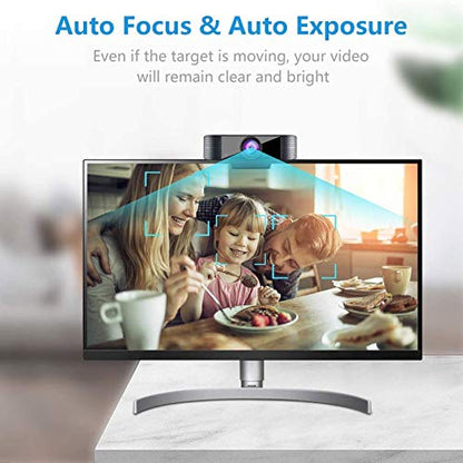 Streaming Camera Hd 1080p 30fps Webcam with Microphone,Fast Auto Focus,120° Wide Angle, USB Pc Camera Webcam for Pc Gaming Computer Cameras Web Cameras for Desktop Computer Streaming Accessories