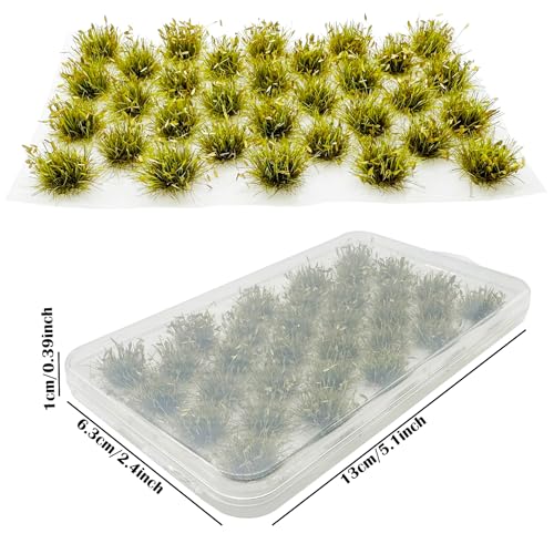 Cayway Miniature Grass Cluster, Static Grass Tuft Model Vegetation Groups for DIY Model Train Landscape Railroad Scenery Grass Tufts Flower (Withered Green and Red) - color: Withered Green and Red