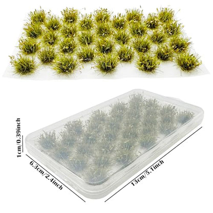 Cayway Miniature Grass Cluster, Static Grass Tuft Model Vegetation Groups for DIY Model Train Landscape Railroad Scenery Grass Tufts Flower (Withered Green and Red) - color: Withered Green and Red