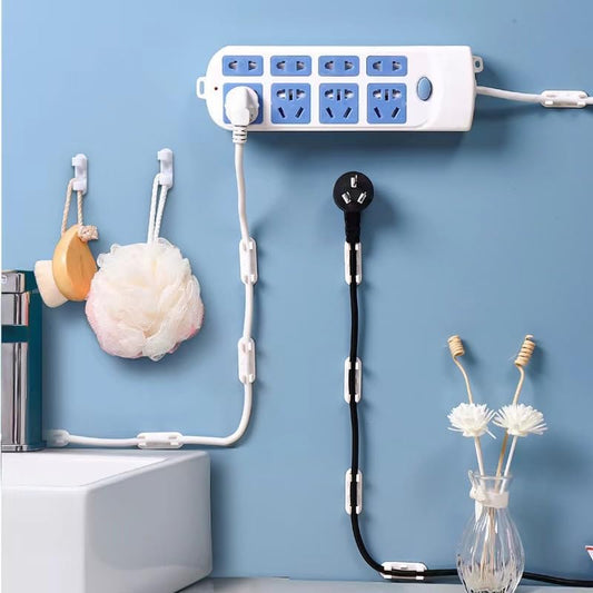 10PCS Plastic Cable Holder Clips, Self-Adhesive Wire Organizer, No-Drill Cable Management System for Home Use, with Wall Mount Cord Clamps for Cord Storage and Desk Cord Management