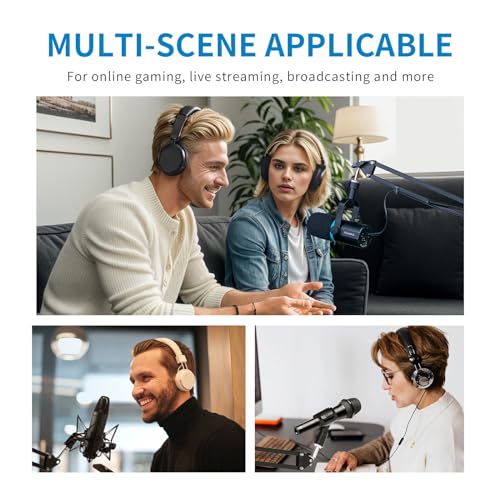 FEELWORLD AMS1 Microphone Boom Arm, Adjustable Mic Arm Stand with 3/8” to 5/8” Screw, Compatible with PM1 and other Mics for Podcast Straming Gaming Studio - color: Black