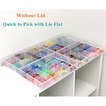 2 Pack Fixed 12 Grids Clear Plastic Organizer Sorting Tray and Transparent Storage Divider Box Container Case for Hardware, Craft, Sewing Kit, Office Supplies, Small Parts - size: Fixed 12 Grids