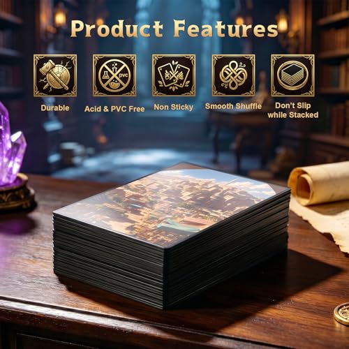 MTG Card Sleeves -Commercial District- Surveil Lands - Ultra Clear Front & Matte Finish Back, 100 Count Standard Size Matte Art Sleeve for Magic the Gathering - color: Commercial District