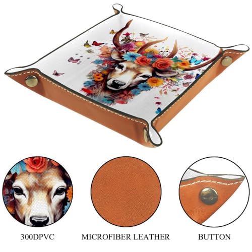 Deer Butterfly Flower Dice Tray Dice Rolling Tray Folding Dice Holder for Dice Games, Like RPG, DND and Other Table Games - color: Multi 9