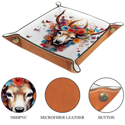 Deer Butterfly Flower Dice Tray Dice Rolling Tray Folding Dice Holder for Dice Games, Like RPG, DND and Other Table Games - color: Multi 9