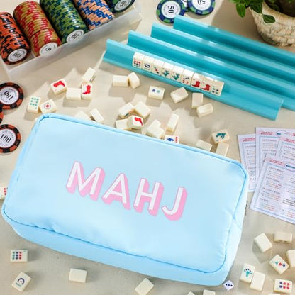 Soulchen Mini American Mahjong Tile Set Include 160 0.8 Inch Mahjong Tiles 2 Dice 4 Wooden Rulers 1 Accessory Bag 4 Beginner Rule Cards(Cowboy) - style: Cowboy