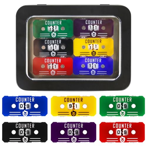 SIXPIONTS 6Pcs Acrylic Mini Life Counters - Colorful Health Point Trackers Compatible with Magic The Gathering Commander Deck, LCG/RPG/D&D/MTG/CCG/TCG Gaming Table Games Accessories (6PCS/BOX Color-A) - color: 6pcs/Box Color-a