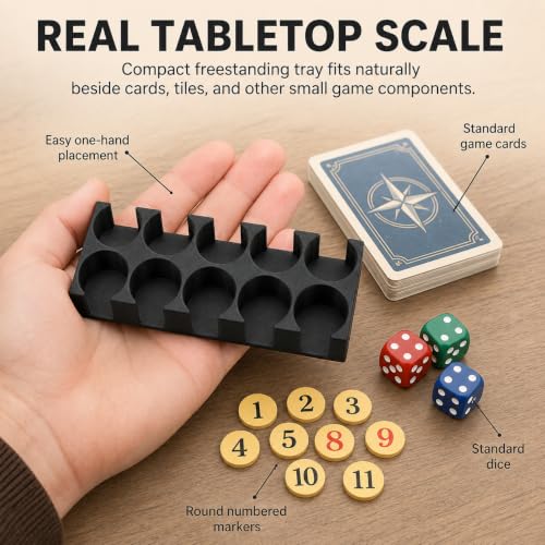 Number Coin Holder Compatible with Catan Board Game – Quick Token Setup | Freestanding Number Marker Organizer | Divided Tray for Tabletop Game Pieces