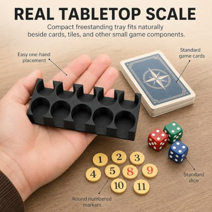 Number Coin Holder Compatible with Catan Board Game – Quick Token Setup | Freestanding Number Marker Organizer | Divided Tray for Tabletop Game Pieces