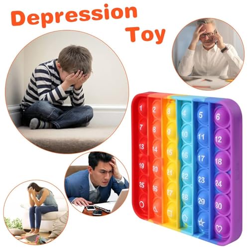 Learn 26 Letters & 1-30 Numbers & Motifs, 2-in-1 Sensory Fidget Educational Toy for Kids, Stress Relief, Autism Sensory Toy (Pack of 1) - style: Letter and Number Pop Toy