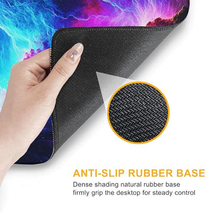 Mouse Pad for Gaming Neon Universe Nebula Big Gaming Mousepad Large Extended Mouse Mat Non-Slip Rubber Base Desk Pad with Stitched Edges for Office Gamer Home 35.4"X 15.7" - color: Boy Watching Wild Sunset