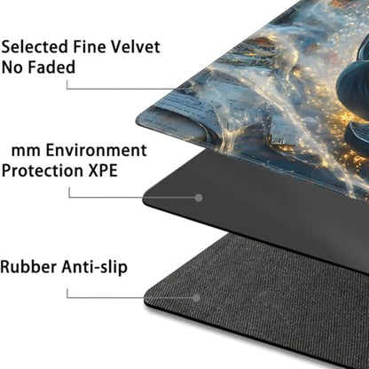for MTG Game Playmat - 24 x 14 inches with Dices and Storage Bags, Non-Slip Base for TCG and Board Game Card Mats, Trading Card Games Mat, Enchanted Lotus of Love Pattern Collectible Card Playmats - color: Jv-playmat-p7-1-d118
