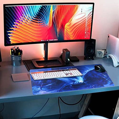 Large Gaming Mouse Pad with Stitched Edges,[27.5x11.8In] Extended Mouse Pad with Non-Slip Natural Rubber Base for Gamer/Desktop/Office/Home (70x30 Bluedragon) - color: 70x30 Bluedragon