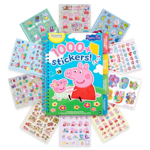 Fashion Angels Peppa Pig 1000+ Tabbed Sticker Collection Book | Includes Holographic, Vinyl & Alphabet Stickers with Peppa Pig & Friends, for Kids Ages 6+ - color: Peppa Pig