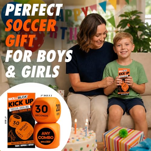 Kick Up Soccer Training Dice Game 2 Pack | Soccer Gifts for Boys | Kick Up & Shooting Training Dice | Fun Soccer Skill Games for Kids | Screen Free Sports Toys & Soccer Gifts - size: Kick Up Dice