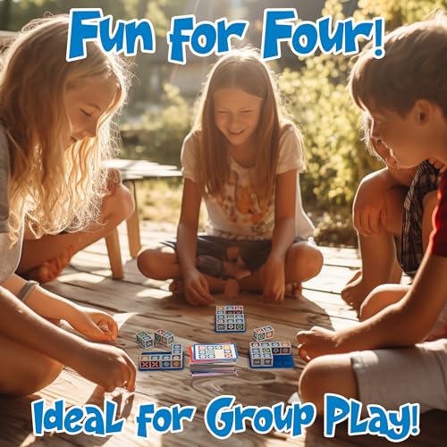 Funwares Match Frenzy: Portable Pattern Matching Puzzle Game, Family Mini Board Games, Perfect for Travel & Home Play, Road Trip Activities for Kids and Adults, Quick Set-Up - style: 4-Player