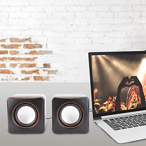 Computer Speakers USB Speaker Stereo 3.5mm Jack Wired Multimedia Speaker Computer Speaker for PC Monitor Desktop Laptop PC Computer Gaming Smartphones Tablets Projectors TVs(Dual Track)
