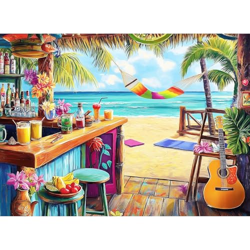 500 Piece Puzzle for Adults, Vacation Jigsaw Puzzle, Seaside Bar Puzzles 500 Pieces Birthday Party for Family Adults Funny Puzzle, Fun and Challenging Family Games 20.5×15 in | Vacation Jigsaw Puzzle Birthday Party Funny Puzzle Fun and Challenging Family