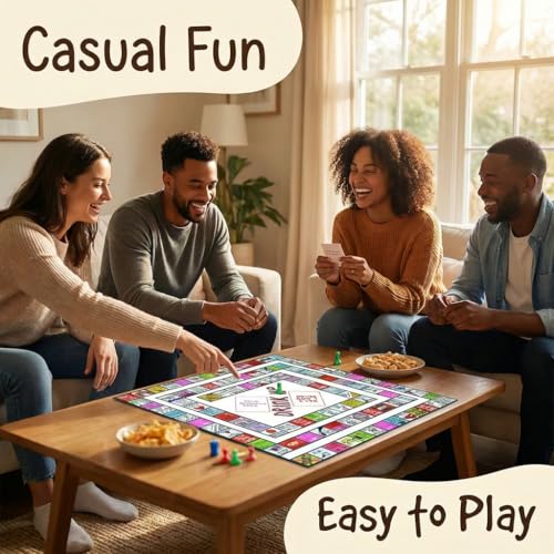 Second Edition Interactive Party Board Game Mat, Official Funny Group Game with Fun Challenges for Adults, Families & Friends’ Gatherings (2-8 Players)