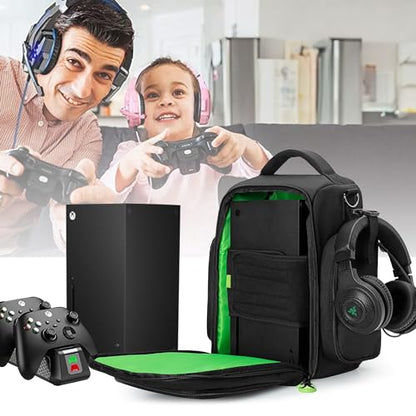 PGmoon Travel Carrying Case Compatible with Xbox Series X Console | Protective Storage Carry Bag for Controllers, Cables, Game Discs and More (Patent Design)