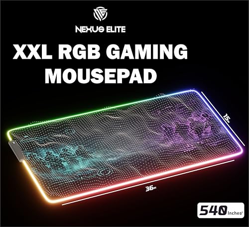 RGB Gaming Mouse Pad Large Extended Desk Mat 35.4x15.7in XXL XXXL Mousepad LED Light Up Keyboard Mat PC Gamer Desk Pad Gaming Accessories Extra Big Mouse Mat for Desk - Phantom Protocol - color: Phantom Protocol