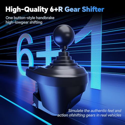 PXN V9 GEN2 Gaming Steering Wheel for PC, Xbox & PS4 | 270°/900° USB Sim Racing Wheel with Hall Pedals, H Shifter, Dual Paddles, Vibration Feedback, RGB & App Support