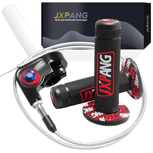 22mm 7/8" Throttle Twists Grip with Throttle Cable Upgraded Universal for Off-Road Motorcycle 250 Dirt Pit Motor Mini Bike YCF CRF70 TTR SSR KLX110 Thumpstar - color: Type A-Red